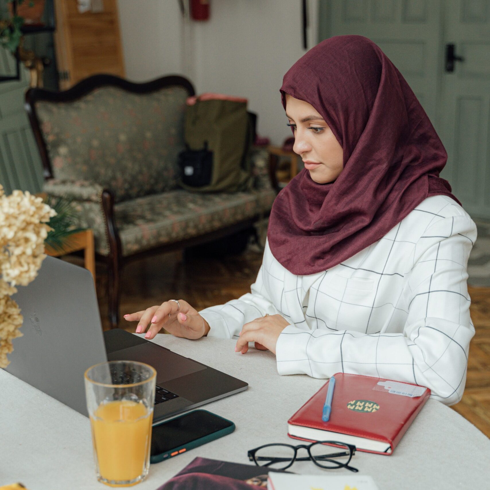 woman working from home