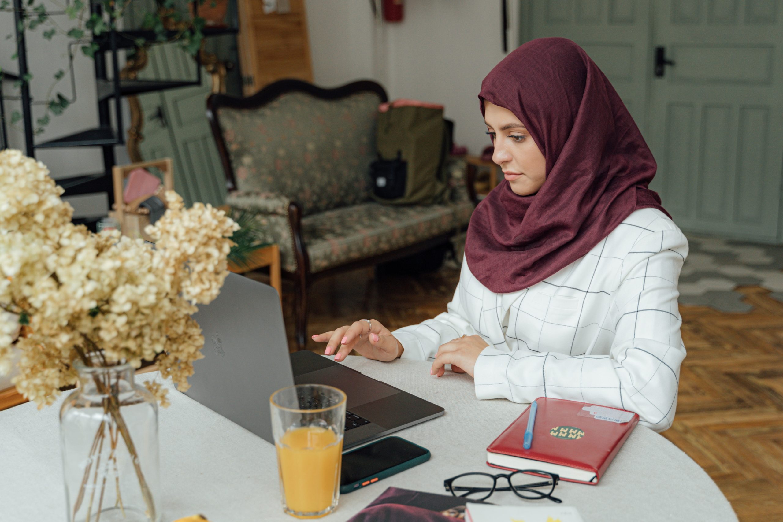 woman working from home