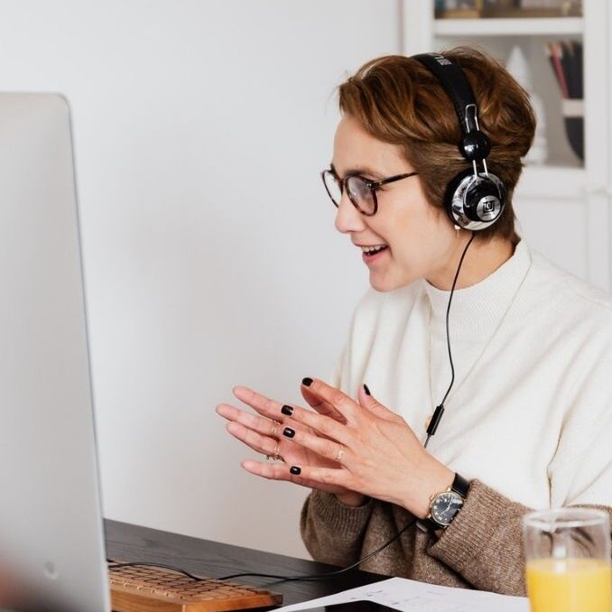 Women on video call