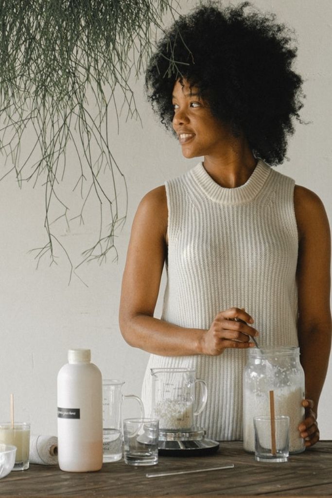 Woman entrepreneur making soap