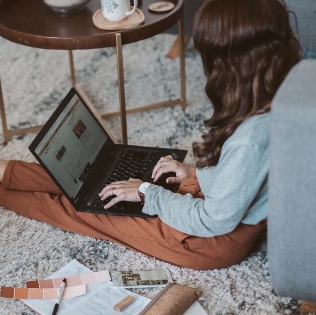 Woman working from home