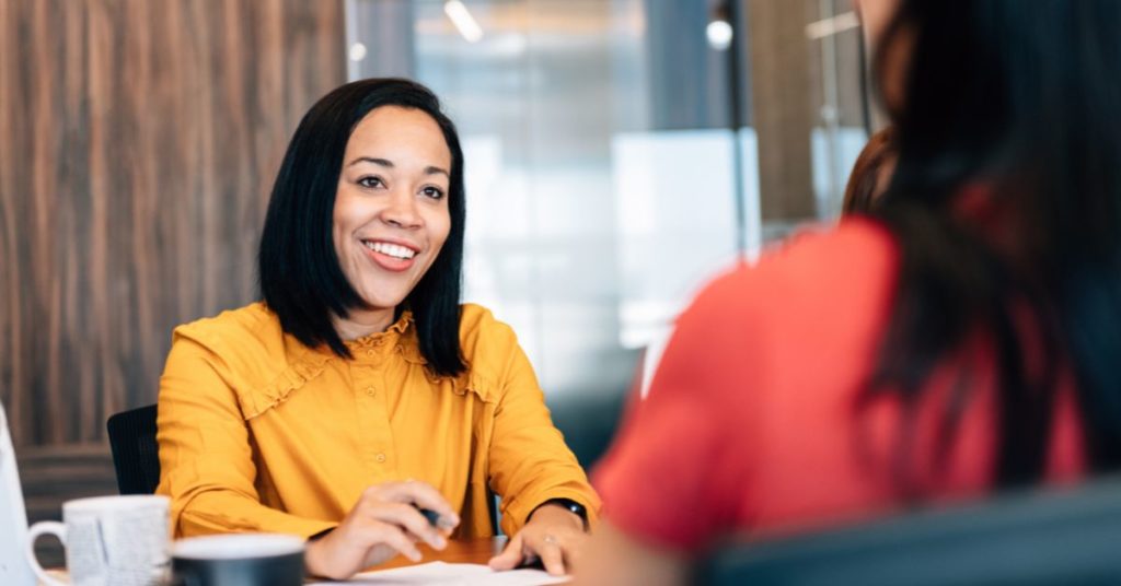 woman getting advice from an advisor