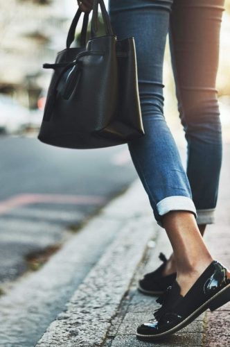 woman walking to work